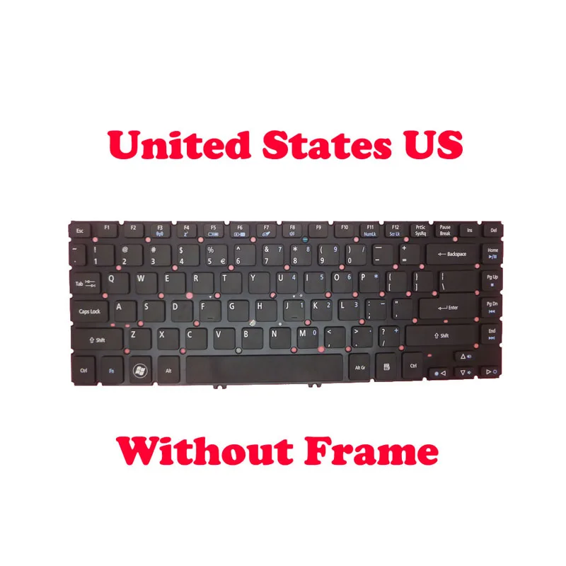 

US Keyboard For Acer M5-481 MP-11F73RC-442 NK.I1417.015 MP-11F73U4-4424 NK.I1417.01S 9Z.N8DSW.41D NK.I1417.0AL MP-11F73E0-4424