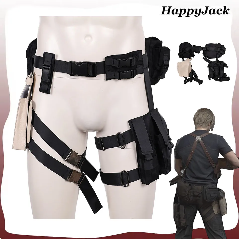 

Leon Scott Kennedy Cosplay Belt Leg Gunbag Adult Fantasia Game Roleplay Props Halloween Carnival Party Costume Accessories Suit