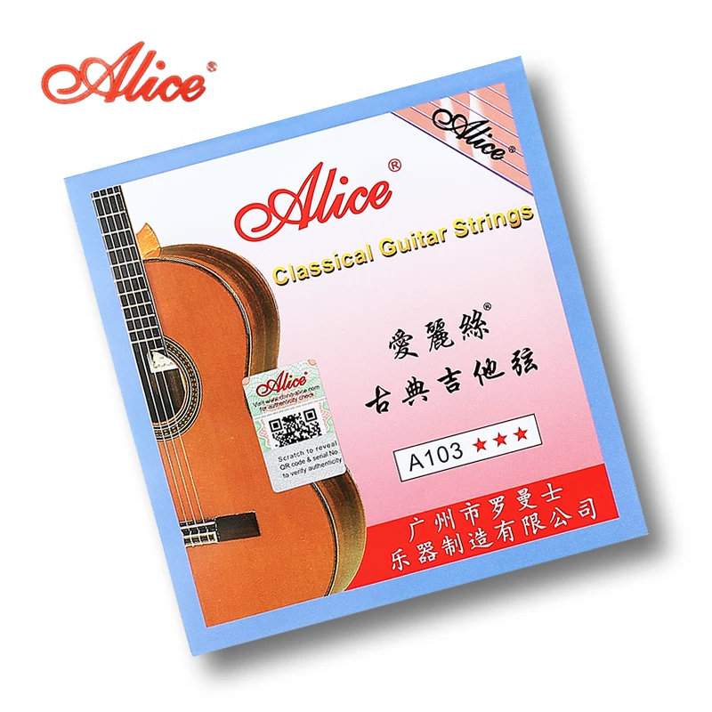 Alice A103 Cuerdas de Guitarra Clásica Núcleo de Nylon Bobinado de Aleación de Plata Revestimiento Anti-óxido Accesorios de Guitarra