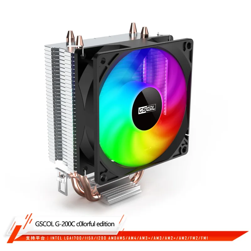 GSCOOL G-200 2heat pipe Air-cooled Radiator 90mm fan CPU Cooler For LGA115x 1700 1200 AMD AM5 AM4