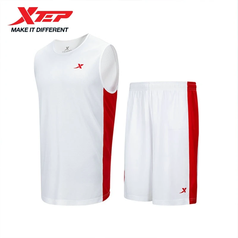 Xtep Summer Sports Set Men\'s Basketball Suit Men\'s Sportswear Breathable Colorful Simple Oversize Short And T-Shirt 879229820246