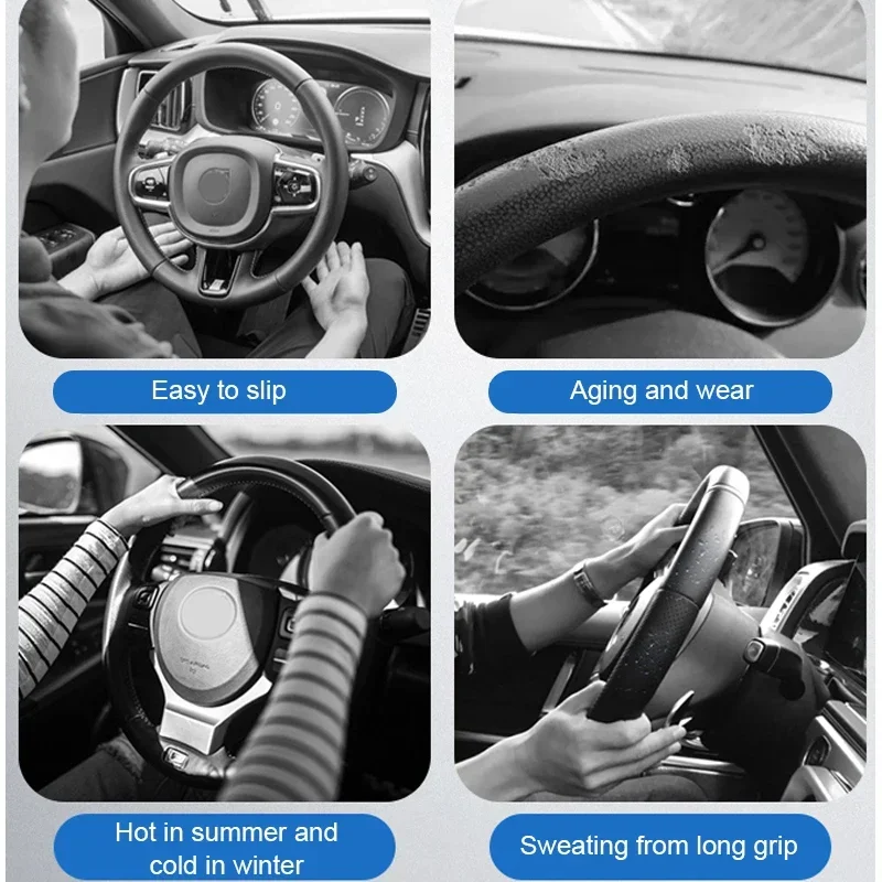 Suitable For Isuzu D-MAX V-CROSS mu-X TAGA Suede Carbon Fiber Anti-slip Breathable Car Steering Wheel Cover Accessories