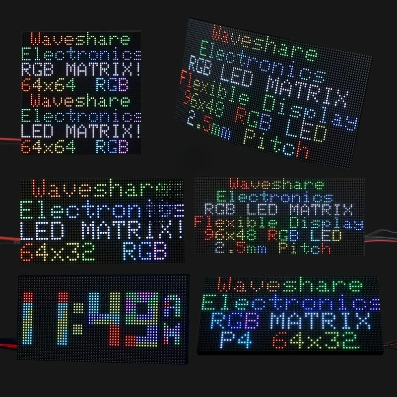 LED dot matrix display RGB full color brightness adjustable, flexible display can be bent, support cascade