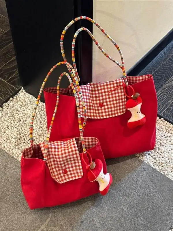 2025-nova-bolsa-tote-de-lona-xadrez-vermelha-grande-capaci-bolsa-de-viagem-para-trabalho-escola-passeio-casual-simples-sle-bolsa-feminina