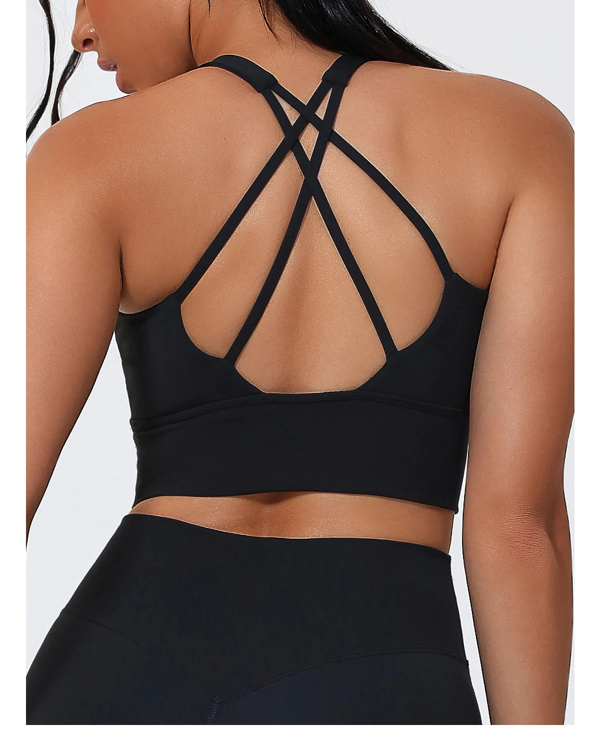 Hearuisavy Sommer-Laufsportweste mit gepolstertem BH, ECO Gym Push-Up-Yoga-Top für Damen, überkreuzter Rücken, U-Ausschnitt, Fitness-Unterwäsche – Detail 24