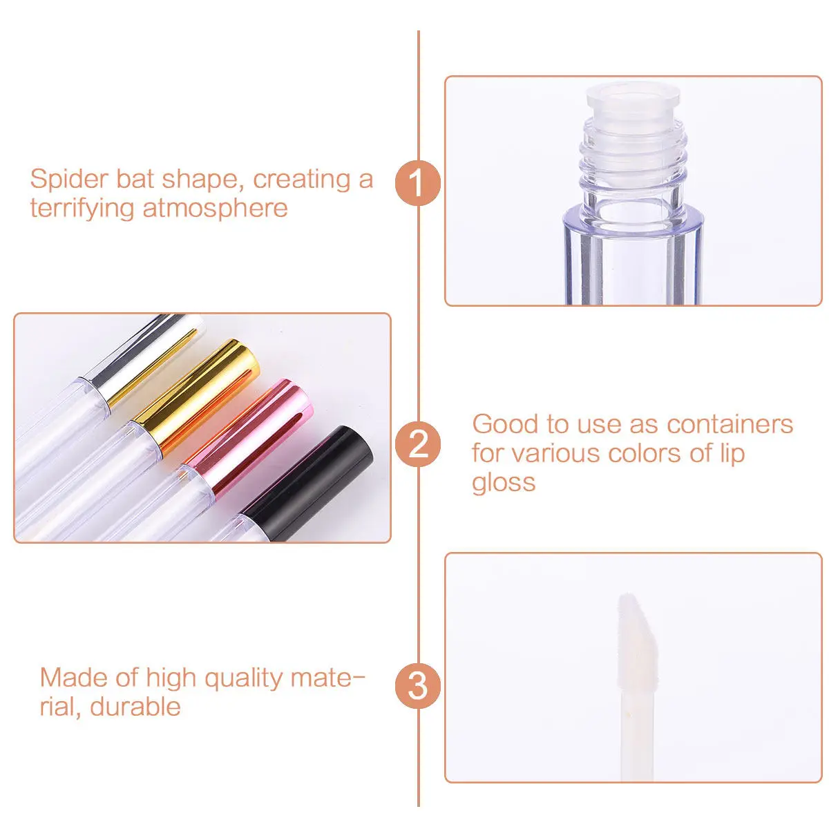20Pcs Lip Gloss Tubes Empty Refillable Containers Leakproof Premium ABS Plastic for DIY Lip Balm Use Travel Business