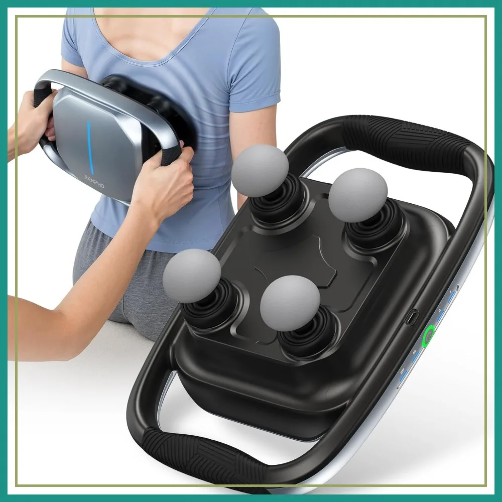 

Deep Tissue Massage Gun, Handheld Neck Massager with 4 Heads, Muscle Percussion Tool for Back, Quad, HSA Approved