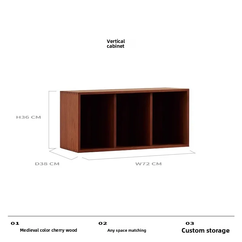 Combinación de piso de taquilla medieval, taquilla, mueble bajo, librería de madera de cerezo