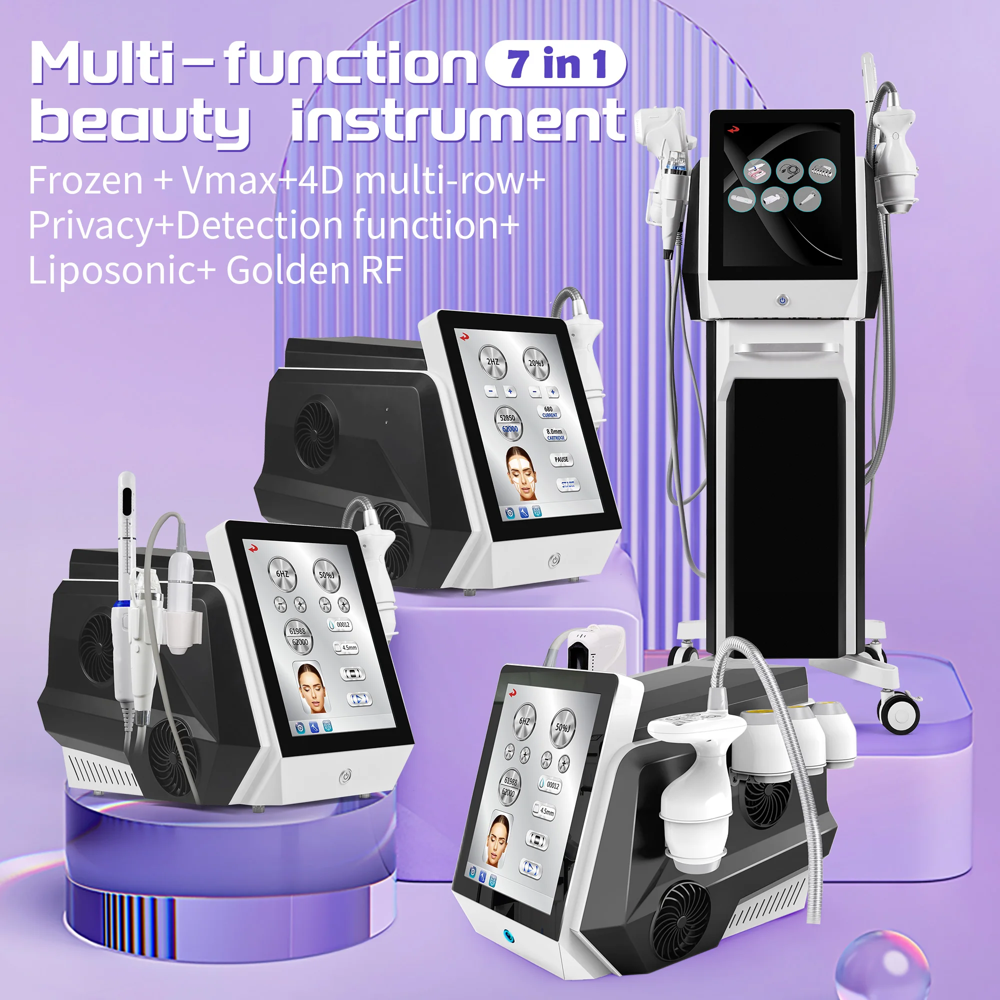 5D Ice Ultrasound Slimming Machine Non-invasive Fat Reduction Focused Ultrasound Beauty Fitness Health Device Skin Cartridge Car