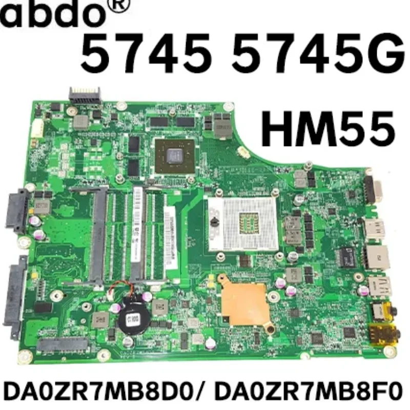 For Acer Aspire 5745 5745G Laptop Motherboard MBPTX06001 DA0ZR7MB8D0 DA0ZR7MB8F0 motherboard HM55 DDR3 100% test work