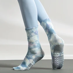 Chaussettes de Yoga en Coton et Silicone pour Femme, Haute Qualité, Pilates Grip Crew