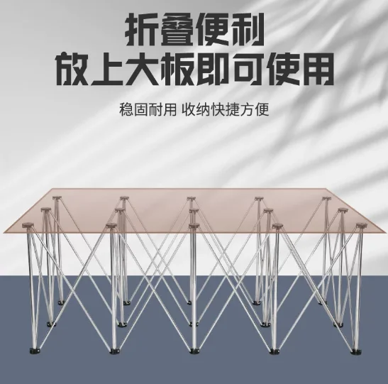 foldable-portable-stainless-steel-spider‑leg-workbench-multi‑purpose-table-for-woodworking-tile-work-vendor-stall