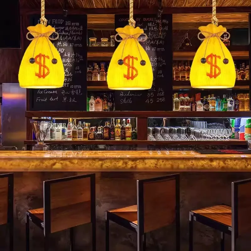 Cashier Counter Retro Pendant Light Money Bag Light Fixture Decorative  Above Bar Counter Pendant Light For Restaurant