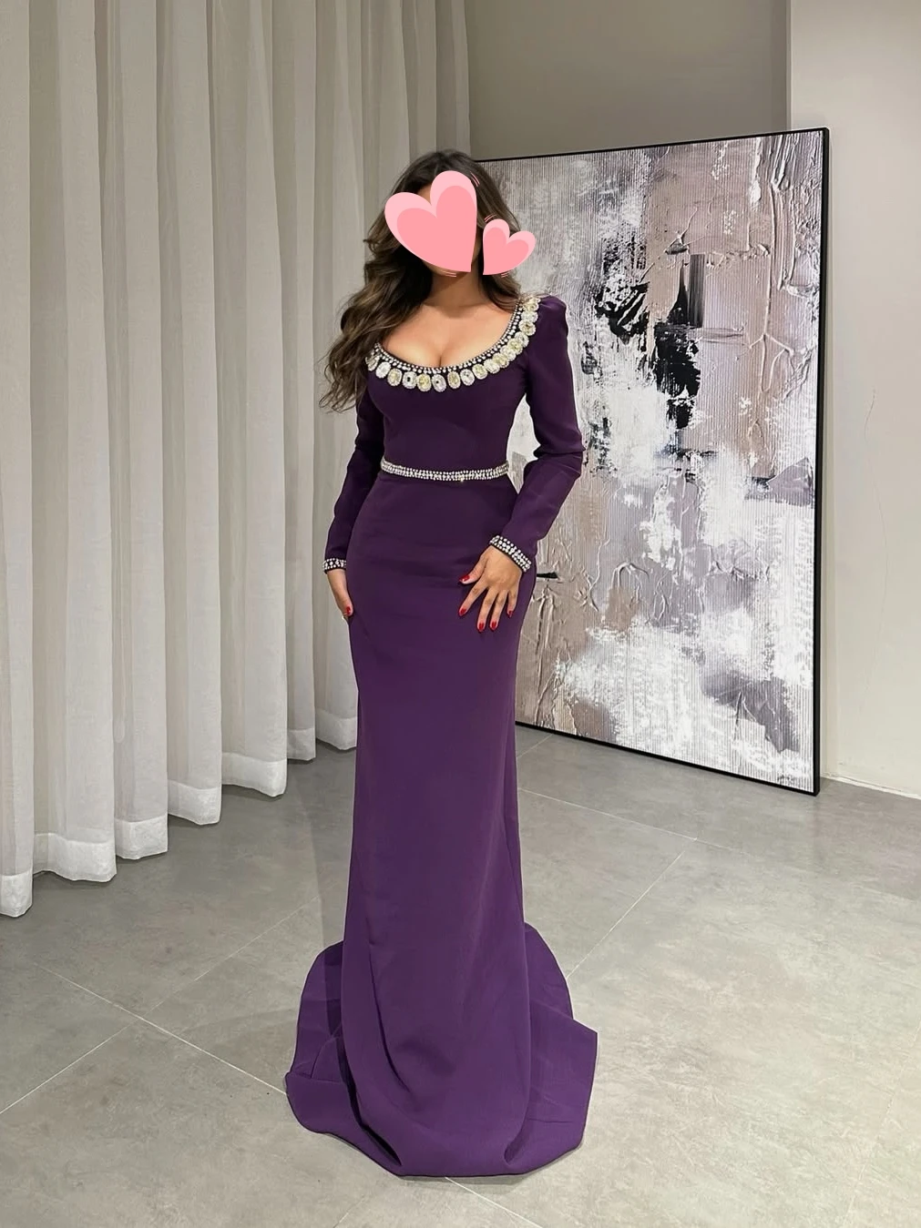 

Oisslec Prom Dress Elegant Vintage Sweet Sexy Purple Crystal Beads Customized Formal Occasion Prom Dress Evening Party Gowns