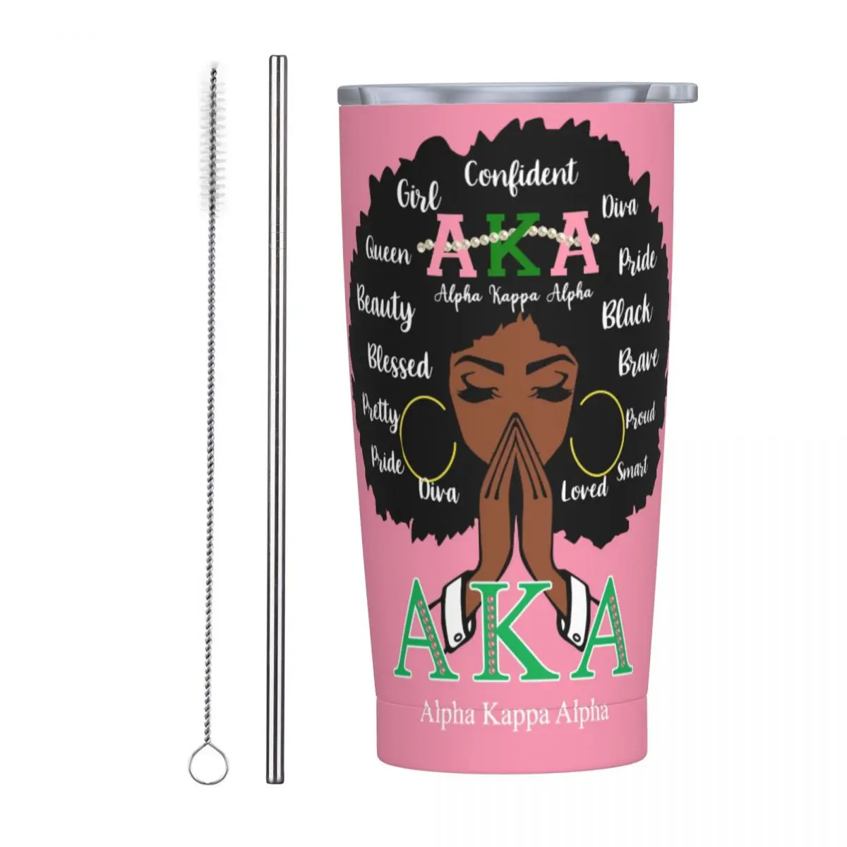 

Изолированный стакан Alpha Sorority Kappa Alpha AKA, стакан 20 унций с крышками и соломинкой, дорожная вакуумная кружка из нержавеющей стали, кофейная чашка