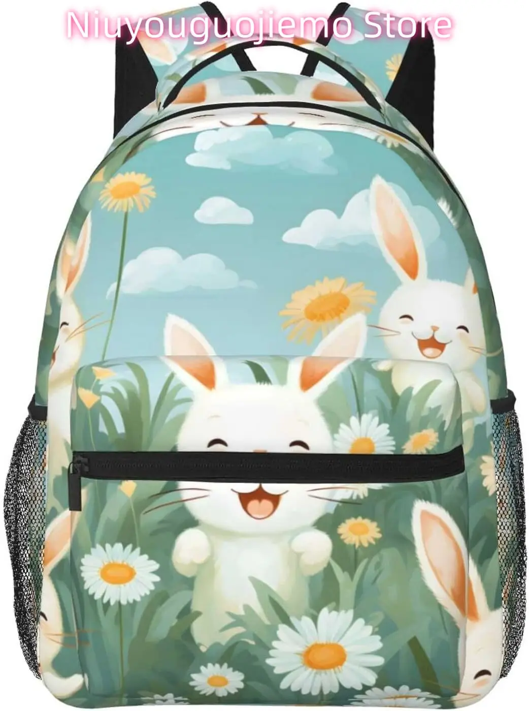 

Легкий рюкзак для ноутбука Bunny Daisy, легкий многоцелевой дорожный повседневный рюкзак унисекс, студенческие рюкзаки для мужчин и женщин