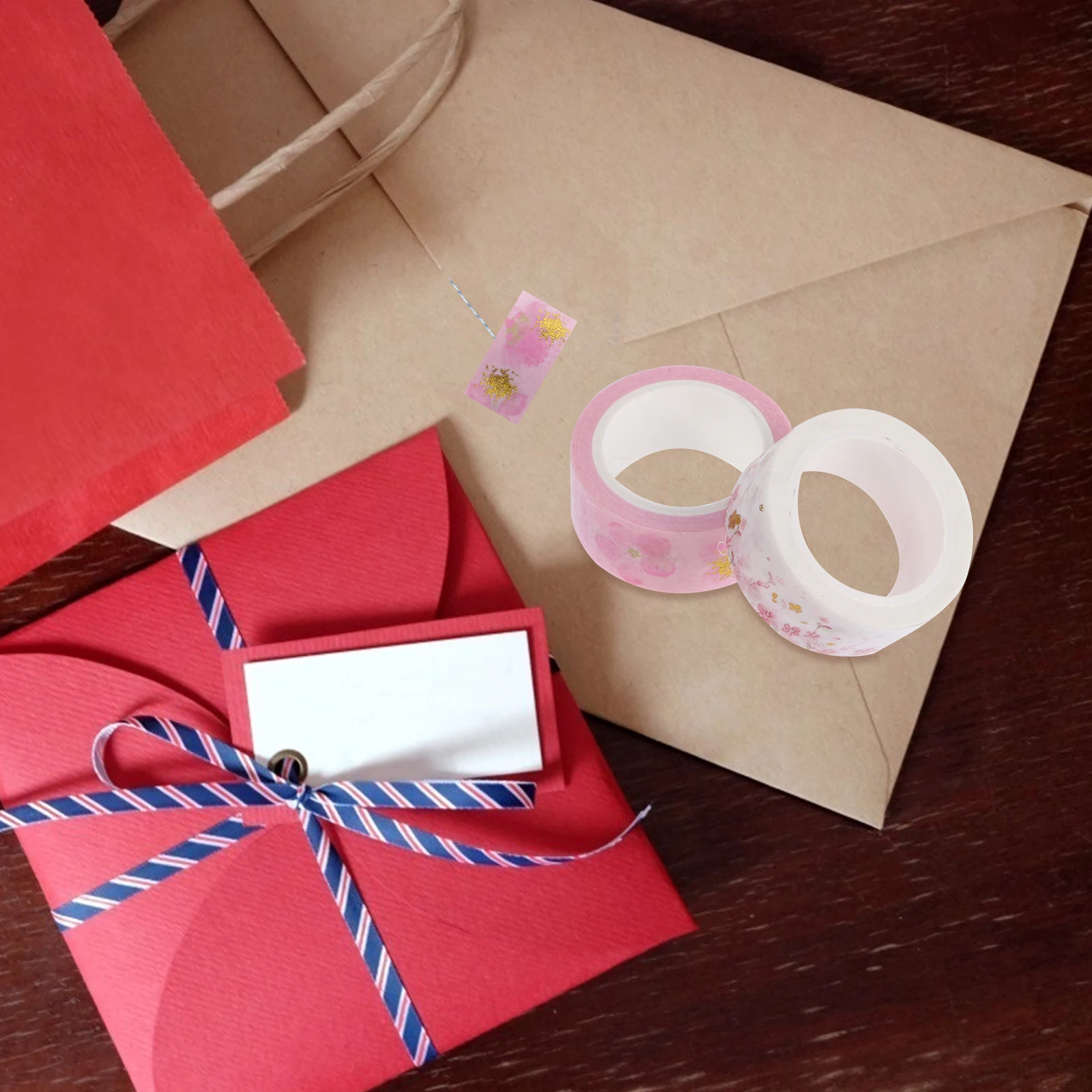 

2 Pcs Cartoon Hand-pulled Tape Strips Decorative Washi Masking Tapes Highlight Pipeline