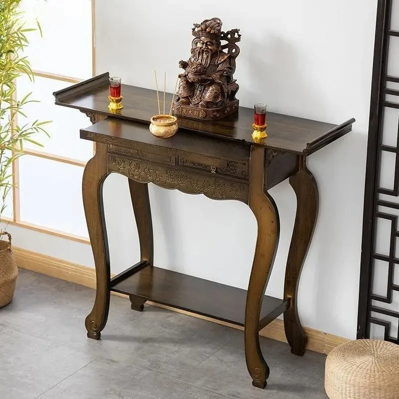 Chinese Style Console Altar Zen Living Room Bodhisattva a Long Narrow Table Modern Guan Gong Table Decoration