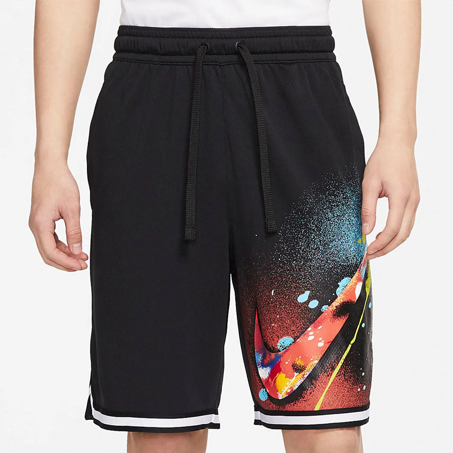 Nike genuine printed big logo basketball training breathable men's five quarter shorts DJ5215-010
