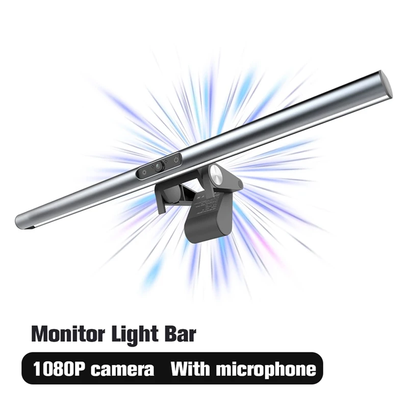 1 قطعة شريط إضاءة شاشة الكمبيوتر حماية العيون شريط إضاءة شاشة كمبيوتر شخصي مع كاميرا ويب 1080P