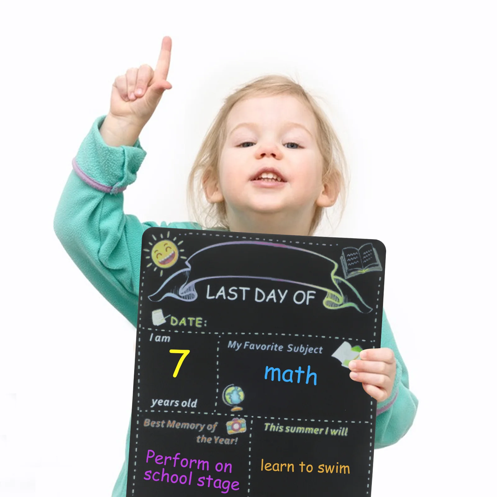 

Back to School Double Sided Chalkboard First Day Sign Wood Smooth Edge Photography Prop Gift Idea School Board