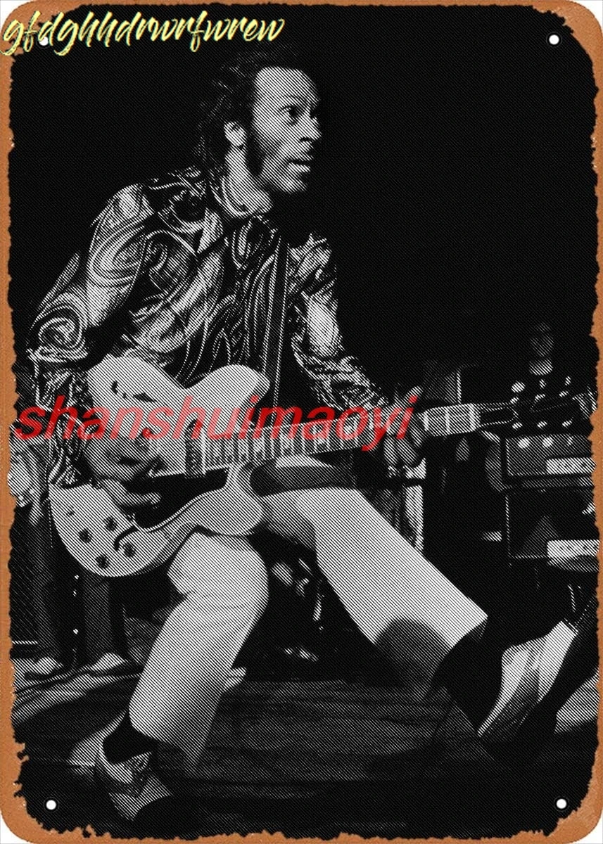 Guitarist Legends Chuck Berry Metal Tin Sign Poster Vintage Art Wall Decor 12 x 8 inch sign