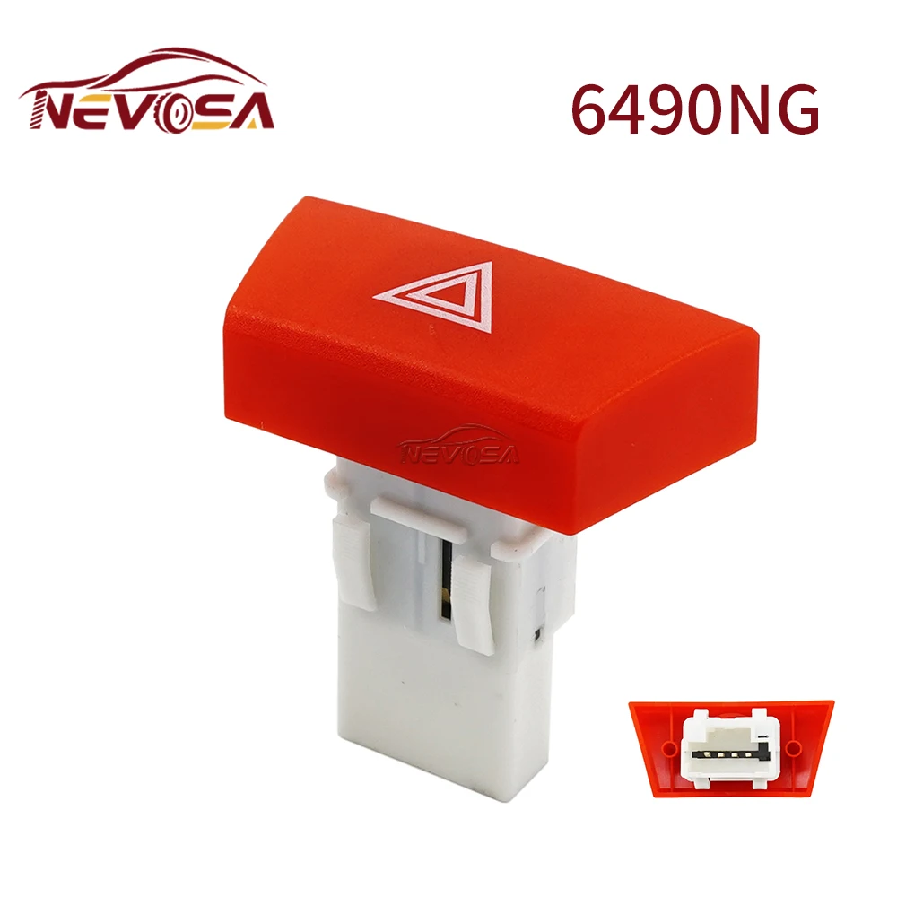 

6490NG Car Emergency Hazard Warning Indicator Light Switch 6490.NG For Toyota Aygo Mk1 Peugeot 107 Citroen C1 6490 NG