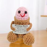 Funny Crochet Emotional Support Doll Gift Crochet Encouragement Toy Deez Ornament For Boyfriend Ornament Christmas 2024 New