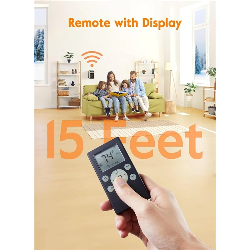 B51CNEW! Smart Plug-In Heater With Remote & Timer - Wall Heater With Adjustable Thermostat For Dorm Or Bedroom EU Plug