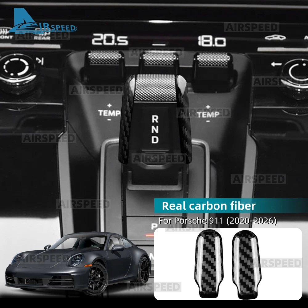 Real Hard Carbon Fiber Gear Shift Side Trim Sticker For Porsche 911 2020 2021 2022 2023 2024 2025 2026 Car Interior Accessories