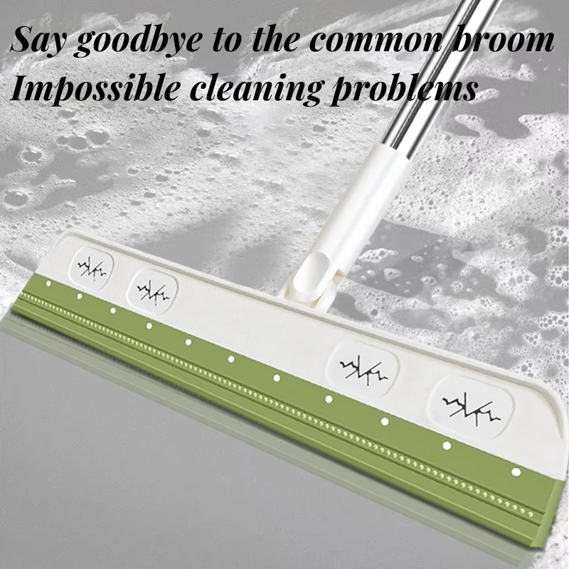 1pc Magic Sweeper Dustless Scraper Sweep Bathroom Silicone Squeegee Sweeper Bathroom Glass Scraper Black Tech Floor Scraper