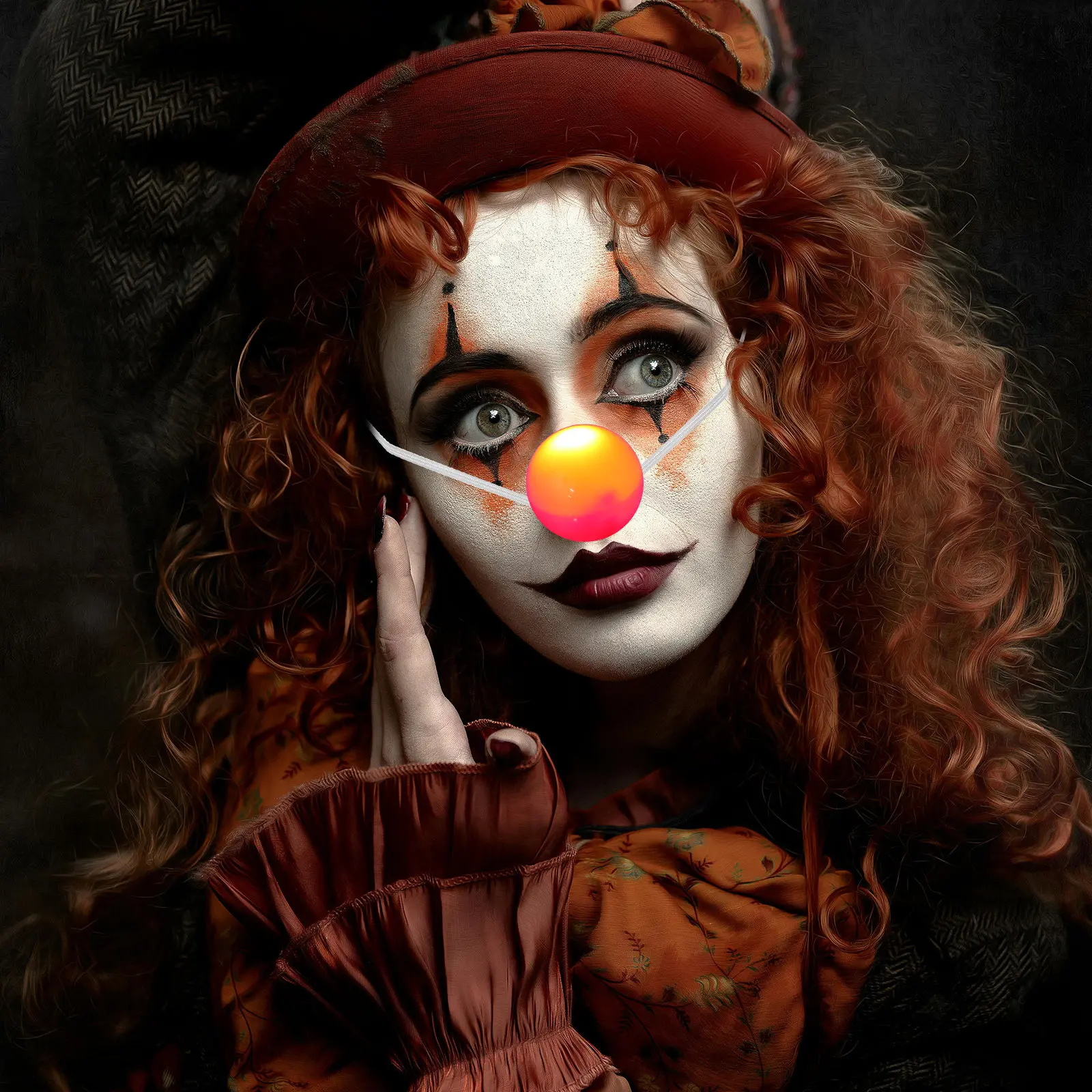 

Red Clown Nose Light Up Flashing Blinking Glowing Halloween Carnival Circus Costume Party Prop Accessory Red Clown Costume
