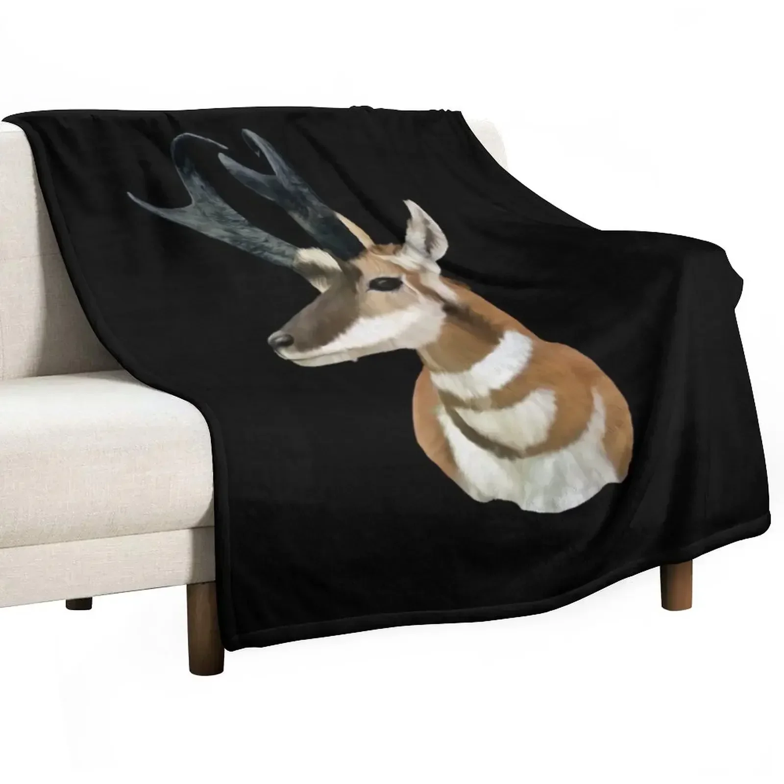 Pronghorn Antelope Throw Blanket funny gift Cute Plaid Blankets