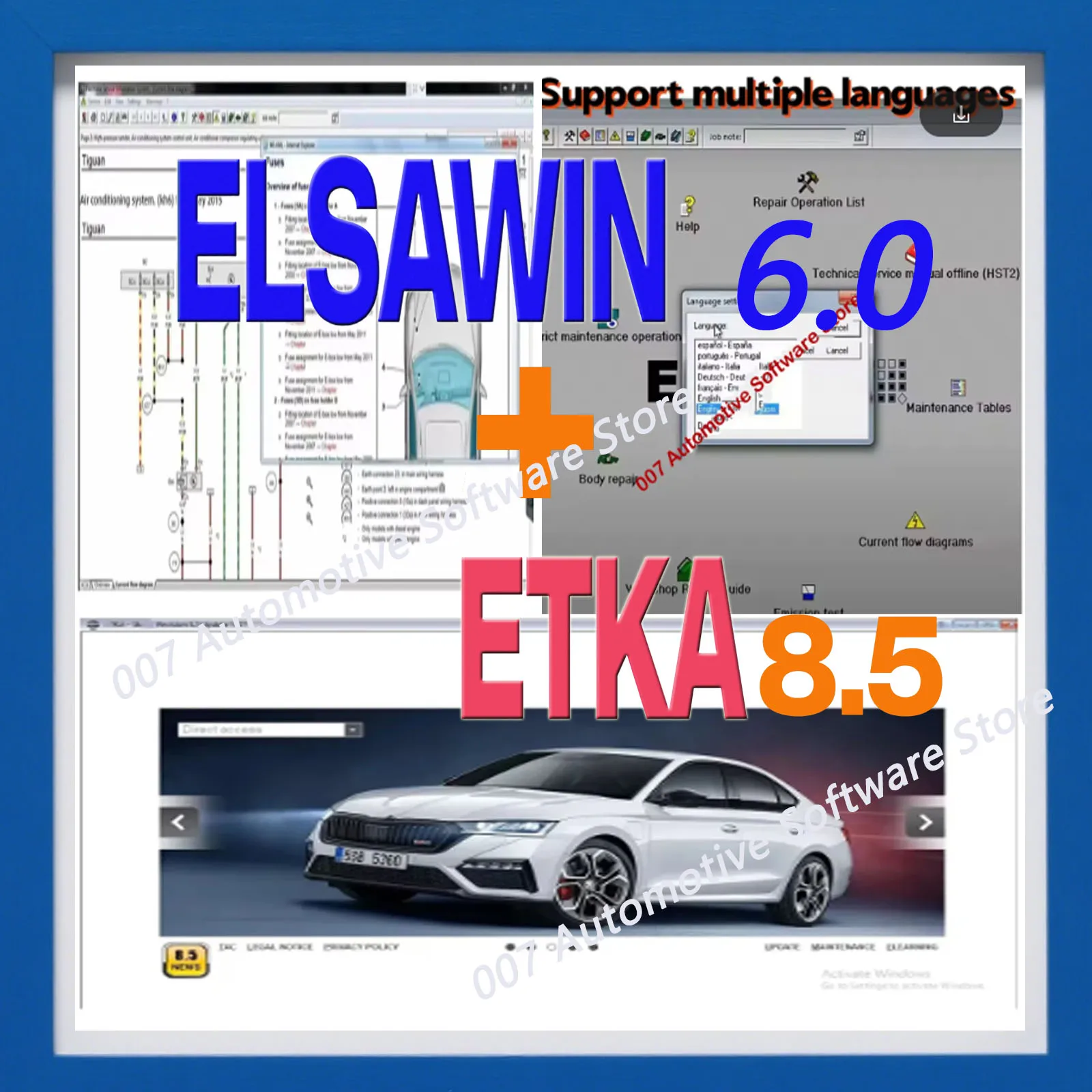 2026 Elsawin  6.0 + ET KA 8.5 Group Vehicles Auto Repair Software Electronic Parts Catalog Support for VW/AU/DI/SE/AT/SKO/DA