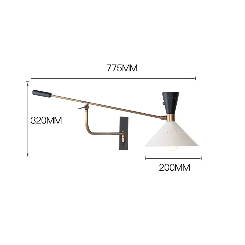 Nordic Creative Simple Wall Light Living Room Rotating Lamp Bedhead Bedroom Designer Italian Extremely Simple Wall Hanging Lamp