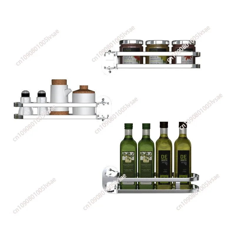 304 stainless steel kitchen storage rack toilet bathroom rack wall-mounted non-punching seasoning rack storage