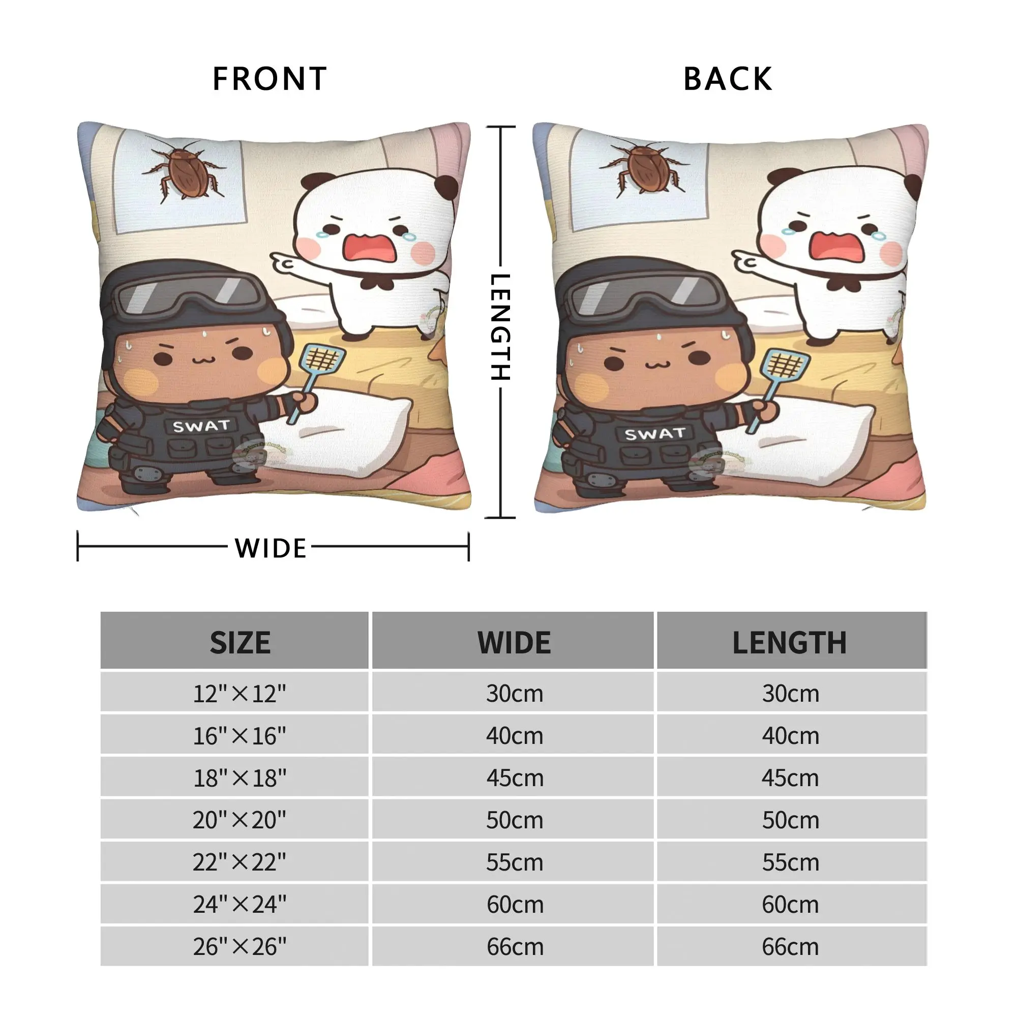 Bear And Panda Bubu Dudu Pillow Case Cushion Cover Polyester Pillow Cover Fashion Pillowcases For Office Car Home Decorative
