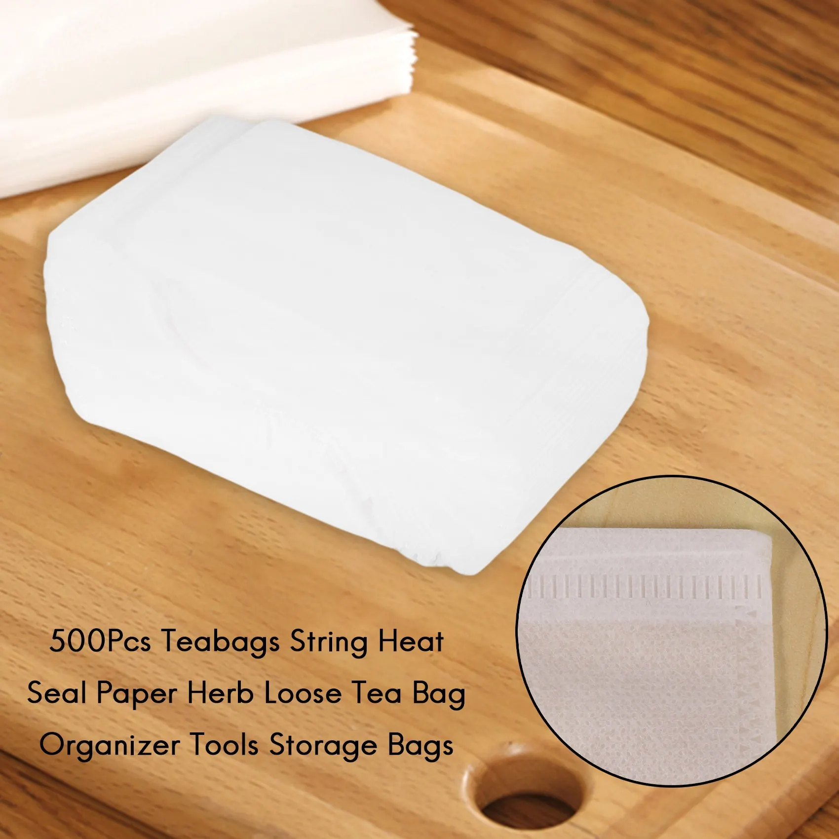 Sachets de thé en papier thermoscellé, sacs de rangement pour outils d'évaluation, ficelle, 500 pièces