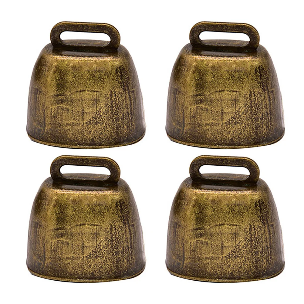 4 Uds campana de cabra campanas de Metal para ganado campanas de llamada de caballo campanas de Metal para mascotas campanas de oveja campana de bronce antirrobo pequeño timbre de hierro