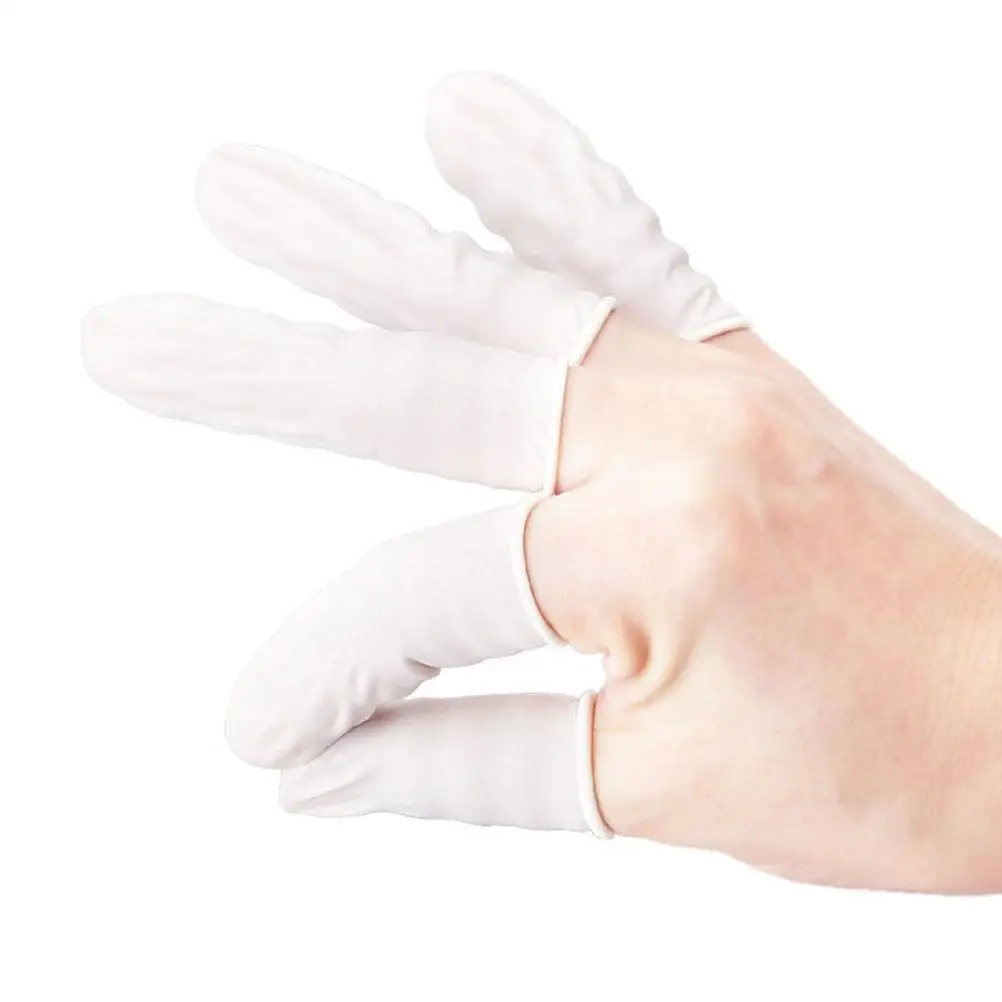 200 Pcs Finger Cots Stretchy Rubber Fingertip Cover Protector for Electronic Repair Teachers Workers Painting Nail