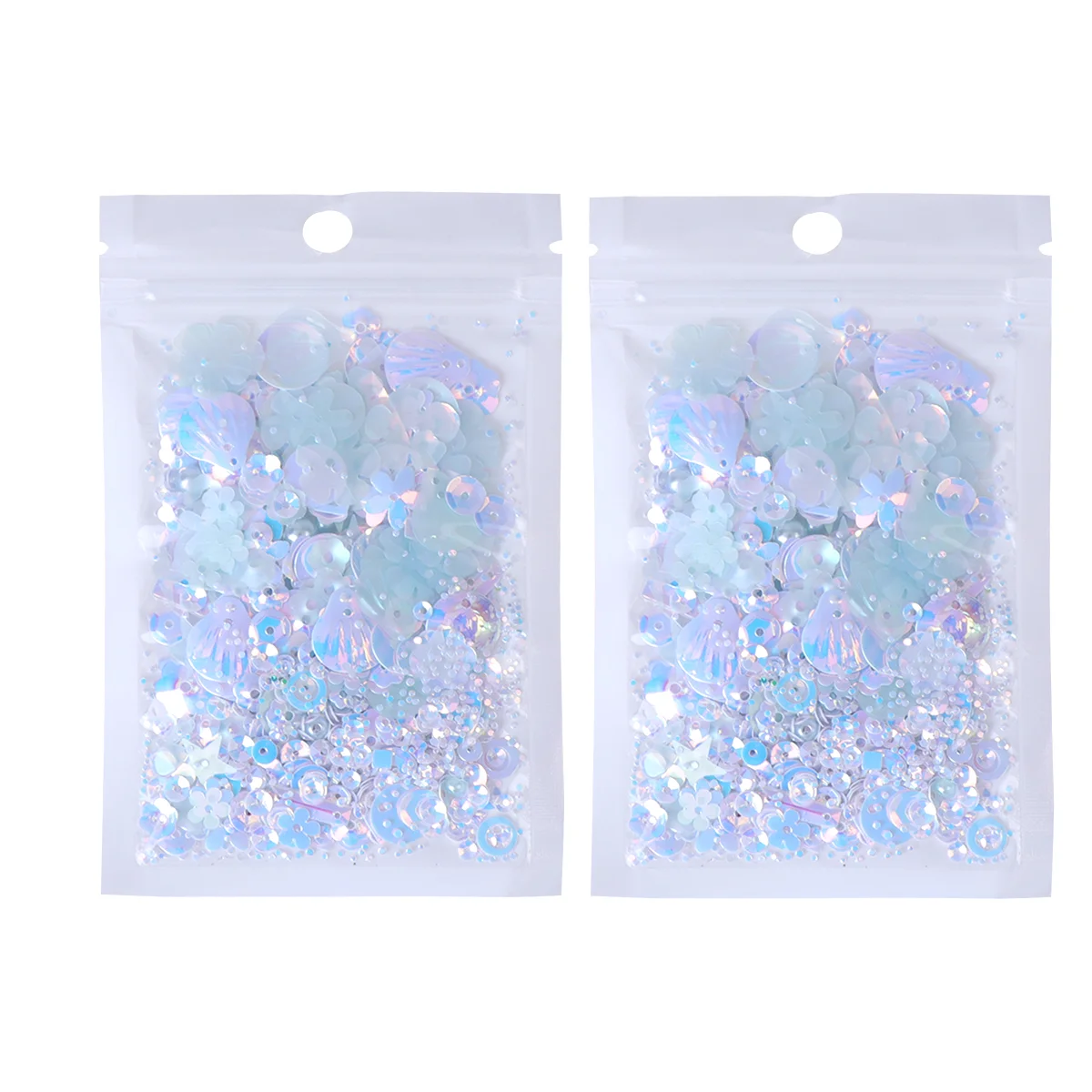 2 Pack DIY Jewelry Accessory Decorative Handmade Gifts Pearls Spacer Beads Sequin Decals Crafts