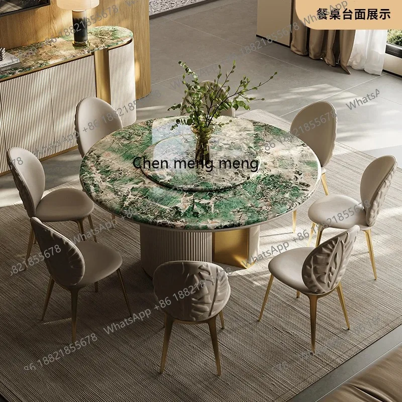 

RR Dining table and chairs negotiation table Italian marble luxury stone square round dining table