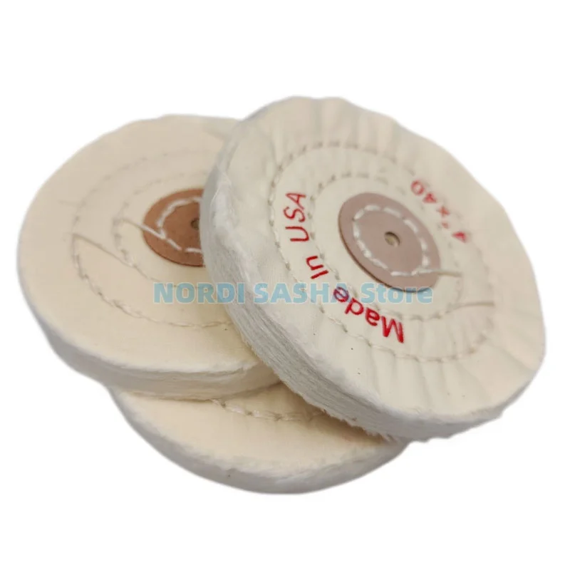 5Pcs/Lot Dental White Cloth Polishing Buffing Wheel Multi-Purpose Cotton Lint Cloth For Dental Lab Various Glazing Machine