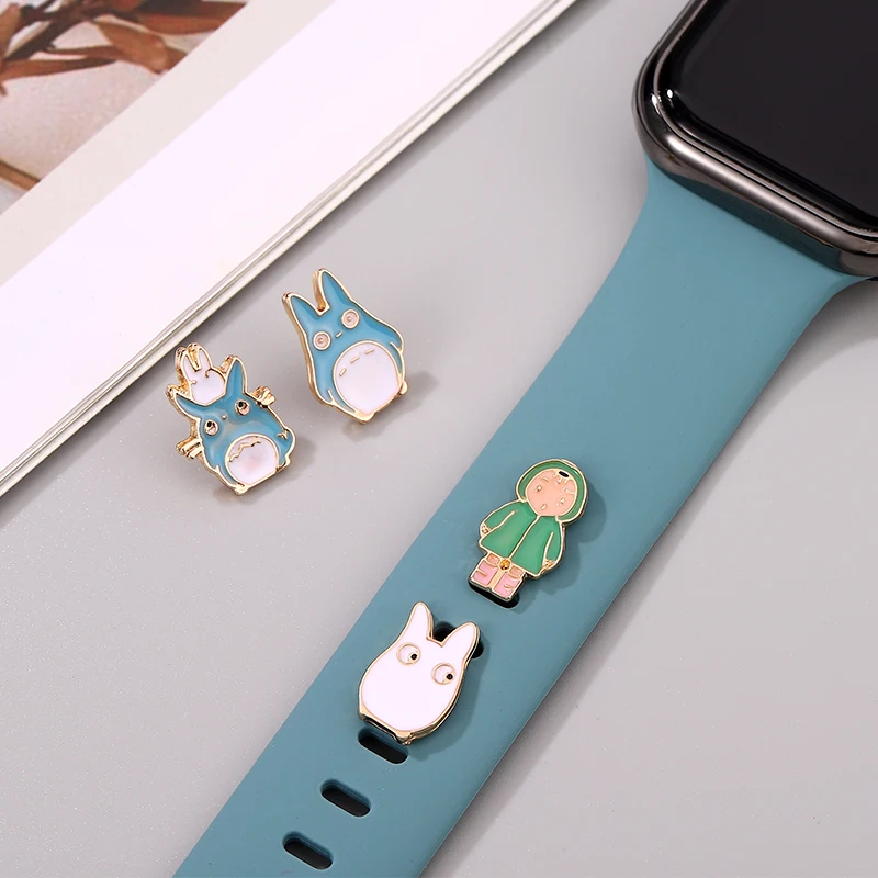 

Japanese Anime Cartoon Charms Jewelry for Apple Watch Soft Silicone Rubber Watchband Charm Accessories Animal Charm for Iwatch