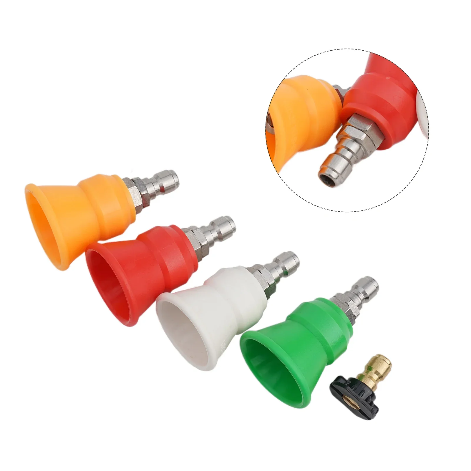 1/4 Inch Quick Connect Washer Nozzles Pressure Nozzles Rubber Protective Covers Wide Compatibility 1/4 Inch Quick Connect
