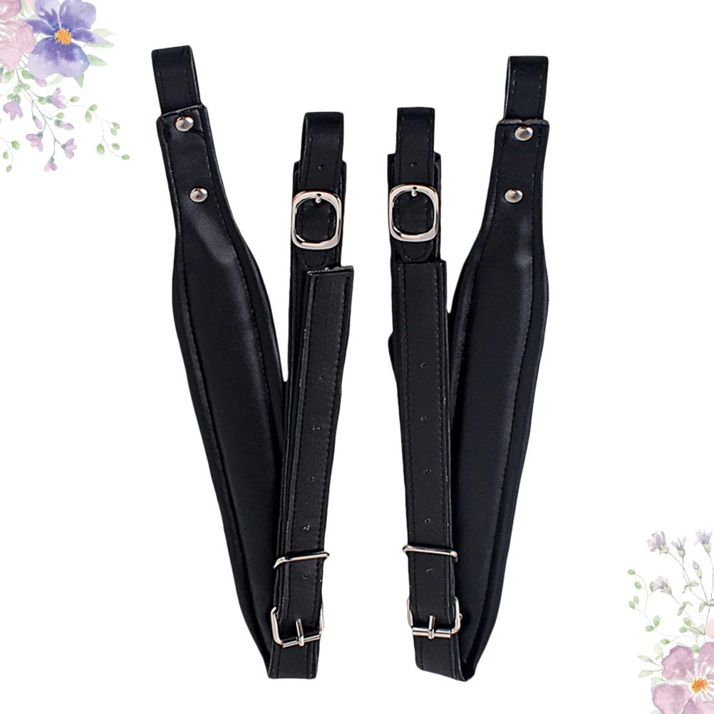 1 Pair Adjustable Synthetic Accordion Shoulder Straps Belt for Bass Accordions E01 (Black)