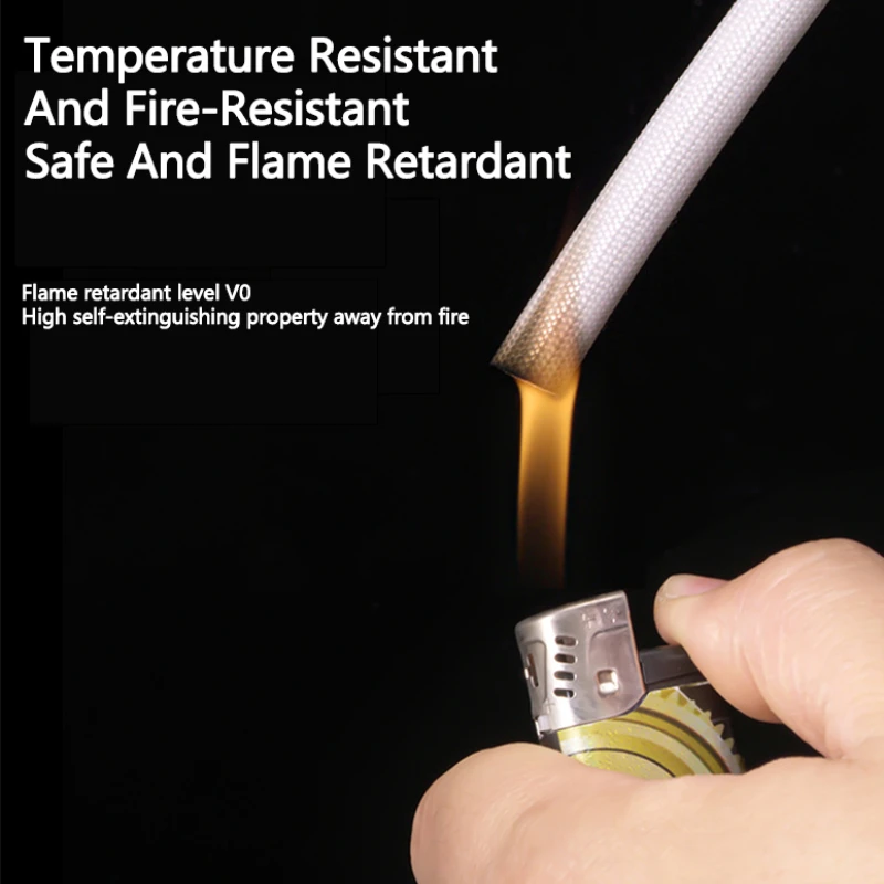 200 Deg.C Fiberglass 1M ID 1 ~ 25mm Silicone Fiberglass Sleeving Flame Resistant Silicone Resin Insulate Cable Protect Tubing