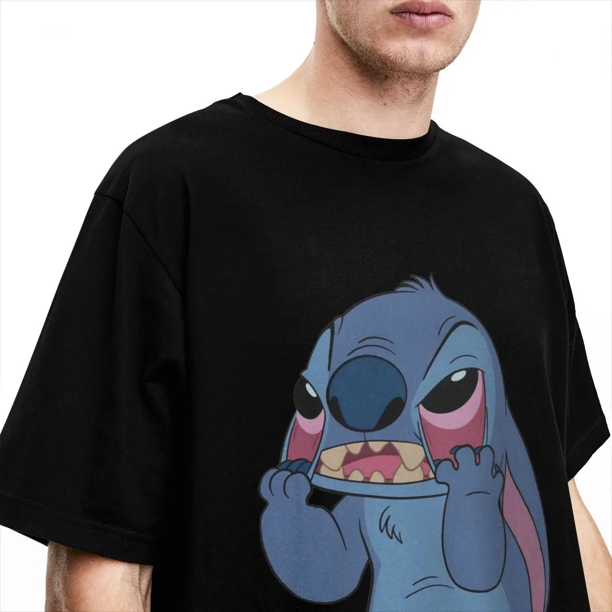 Crazy Cute Stitch T-Shirts Men Women's Cotton Tees Shirt Original Clothes