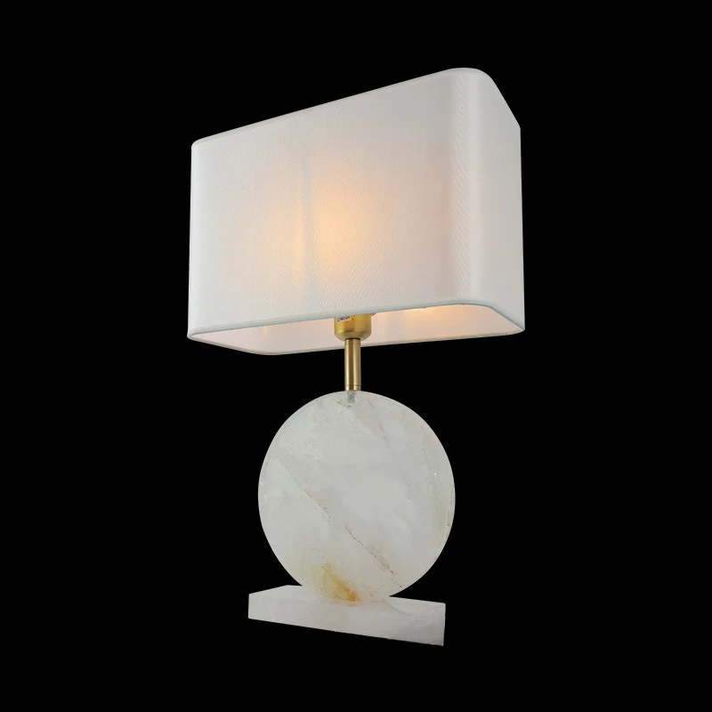 New Chinese marble, simple art headlamp, household desk lamp, desk lamp, bedroom, bed, Chinese style designer living room