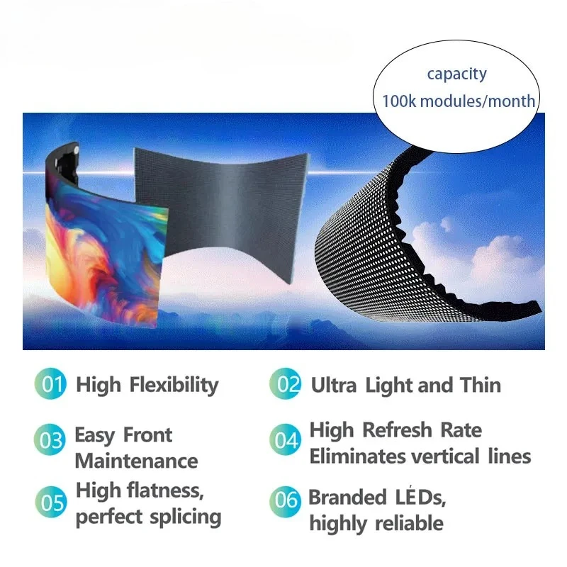 شاشة عرض LED P2 4K عالية الجودة على شكل متموج لعام 2025 - لوحة حائط فيديو داخلية/خارجية وسقف LED لمراكز التسوق وعرض البحر